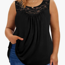 TIYOMI Plus Size Floral Tank Tops for Women Sleeveless Shirts Summer Tunic Tank Tops Flowy Camisoles 3XL Black