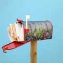 Sphragiyn Winter Mailbox Cover Magnetic Snowman Cute Deers Holiday Xmas Mailbox Wraps Post Letter Box Cover for Garden Yard Home Decor Standard Size 21" x 18"