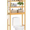 SONGMICS Over The Toilet Storage, 4-Tier Over Toilet Bathroom Organizer with Adjustable Shelves, 10.2 x 24.8 x 72.8 Inches, Space-Saving, Natural Beige UBTS041N01