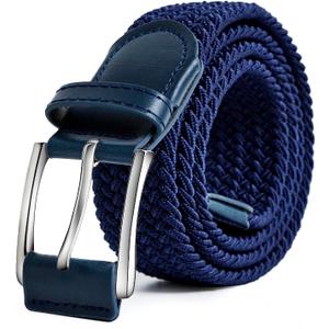 Men's Belt Elastic Braided Belt Casual Solid Color Stretch Woven Belt for Men (Antique Blue), Size: M(29") Men's Belt Elastic Braided Belt Casual Solid Color Stretch Woven Belt for Men (Antique Blue), Size: M(29")
