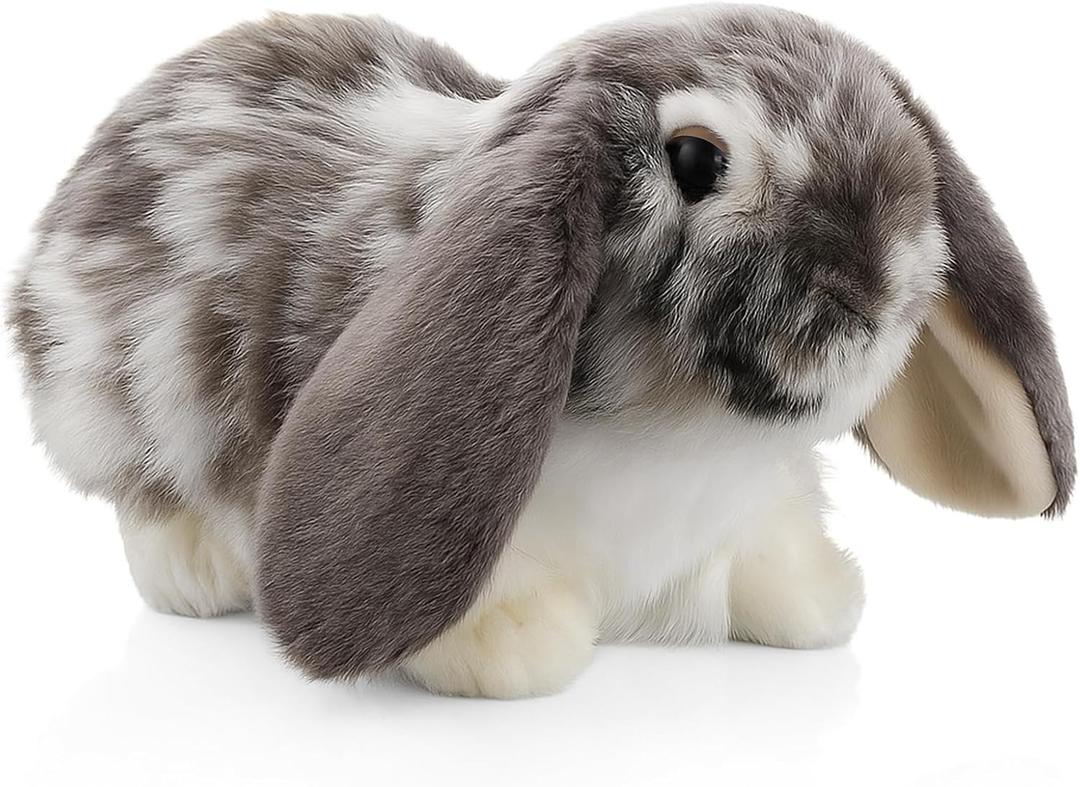 Christmas Dutch Lop Eared Rabbit Ornament Cute Stuffed Animal Fluffy Rabbit Animal Realistic Bunny Cute Stuffed for Xmas Gift Bedtime Snuggling Companion Friends 9.8 Inches(Soft,1 Pcs)