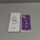 Compatible for iPhone 13 Case with 2 Pack Screen Protector, 360 Rotatable Ring Holder [Luxury Hearts Pattern] Plating Gold Edge Slim Soft Phone Cover Case for iPhone 13 - Neon Purple