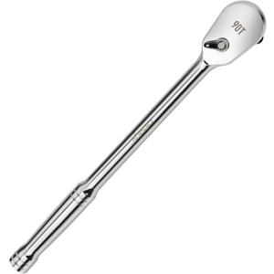 DISEN Extra Long Handle 1/2" Drive Ratchet Socket Wrench,90-Tooth Ratchet Wrench with 14" Handle and Dust Proof Teardrop Enclosed Head, Reversible, CR-V Steel Made, CR-MO Head, Gifts for Men