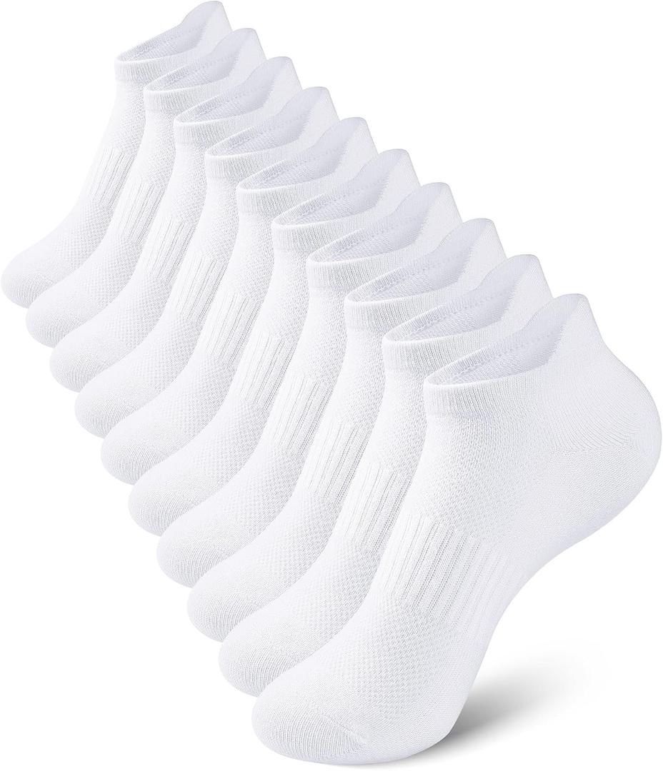 Somaibo 10 Pairs Kids Socks for Boys Girls Low Cut Athletic Ankle Socks Half Cushioned Crew Cotton No Show Socks