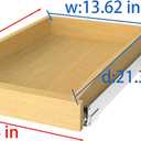 Wooden Pull out Cabinet Organizer 14" W x 21" D x 3.35" H, Heavy Duty Slide Out Drawers Pull-Out Home Organizers for Kitchen Cabinets