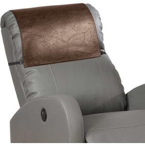Recliner Headrest Protector,Non Slip Waterproof Headrest Cover,Leather Recliner Headrest Cover for Sofa,Furniture,Living Room,Office Chair 17x27 in(Khaki) (Elastic)