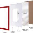 eletecpro 16x20 Picture Frame, Display Picture 11x14 with Mat or 16x20 No Mat, Red Christmas Frame Made of Engineered Wood and Clear Acrylic, Large Poster Frame for Gallery Wall Decor