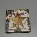 Christmas Tree Star Topper, 8" Gold Xmas Star Tree Decorations, 3D Shatterproof Bethlehem Star Tree Topper Decorations, Waterproof Christmas Tree Topper Decor for Holiday Home Outdoor Ornament