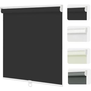 Changshade Blackout Roller Shades Cordless for Windows,100% Room Darkening Window Blinds for Bedroom,Thermal Insulated UV Protection,Easy Install Pull Down Shades for Home,29.5" w x 72" h,Black