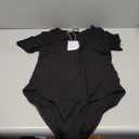 MANGOPOP Women's Round Neck Short Sleeve Bodysuit T Shirts Basic Body Suit Tops size M