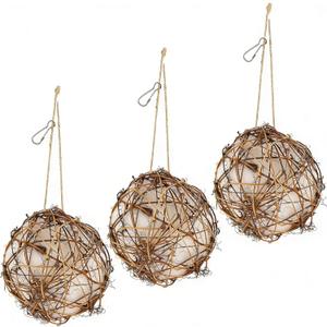 winemana Bird Nesting Material Holder for Hummingbirds, 3 Pack Natural Nesting Balls with Cotton Fibers for Wild Birds Outdoor Hummingbird House Gift for Bird Lovers Refillable