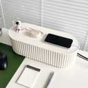 White Cable Management Box, Plastic Cable Box Organizer with Lid for Wire, Power Strip, Surge Protector, Extension Cords Hider Cover Under Home Office Desk and Floor (Large)