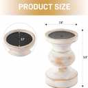CedarLux Rustic Pillar Candle Holder, 6 Inch White Wooden Candlestick Holders, Farmhouse Candle Stands for Pillar Candle,Decorative Wood Candlestick Holders for Living Room, Table Centerpiece