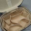 Makeup Bag, Travel Make up Case with Compartments and Handle, Portable Cosmetic Organizer Bags,Toiletry Bag for Women (M(7.6*5.5*6 in), black(7.6*5.5*6 in)