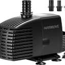 Submersible Water Pump, 880 GPH Water Pump with Sponge Filter, 10 ft High Lift, 3 Outlet Adapters For Aquarium, Pond, Fountain, Hydroponics