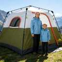 3/4 Person Camping Tent with 1 Door, 4 Windows, and Upgraded Ventilation– Instant Setup, Waterproof, 8'x 8'x 67''Oxford Fabric Floor Pop Up in 60 Seconds Includes Rainfly and Backpack