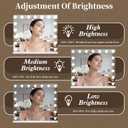 Vanity Mirror with Lights,Makeup Mirror with 17 Dimmable LED Bulbs, 3 Color Lighting Modes Detachable 10X Magnification Mirror Touch Control, 23.6X19,7 inch, White