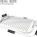 Large Non Slip Serving Tray with Handles, Silicone Gripping Nubs Lap Food Trays for Eating, Dishwasher Safe Serve for Dinner Snack Fruit Dessert Breakfast Beverage, Rectangular, Set of 2, White