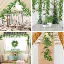 RECUTMS Artificial Vines Ivy Garland 2Pcs 6Ft Fake Hanging Vine Plants Faux Green Grape Leaves Greenery Indoor Outdoor Home Office Garden Wedding Jungle Beach Birthday Party Arch Table Spring Decor