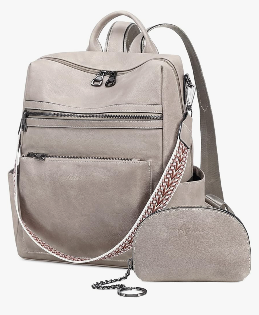 Leather Backpack Purse for Women Designer Ladies Shoulder Bag Fashion Faux Work Travel Handbags