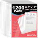 1200 Pack Sheet Protectors 8.5 x 11 inch Clear Page Protectors for 3 Ring Binder, Plastic Sleeves for Papers, Document