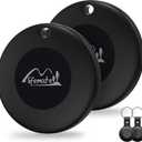 MiLi Key Finder Luggage Tracker, Play Sound, Works with Apple Find My(iOS Only), Apple MFi Certified Portable Bluetooth Tracker, Tracking Tag for Keys Suitcase Bags (2, with Leather Case)