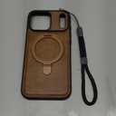 Magnetic for iPhone 17 Pro Max Leather Case,Invisible Stand [Compatible with Magsafe] Slim Kickstand Phone Cove for iPhone 17 Pro Max case, Brown