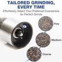 Epar Salt or Pepper Grinder Mill Electric Battery Operated Stainless Steel Mill with LED Light, Adjustable Ceramic Core, and One-Hand Push Button for Effortless Seasoning and Cooking