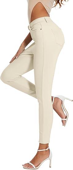 Kiczoy Women's Casual Jeans Pencil Leg Pants High Stretch Mid Rise Jeans US 8