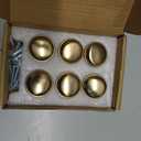 Goo-Ki 6 Pack Champagne Bronze Kitchen Cabinet Knobs,Modern Drawer Pulls,1 Inch Diameter Knob