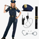 Morph Police Officer Costume - Adult Women's Cop Costume, Size Large