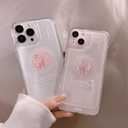 Ownest Compatible for iPhone 11 Cute 3D Pink Bowknot Slim Clear Aesthetic Design Women Teen Girls Camera Lens Protection Phone Cases Cover
