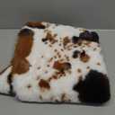Coffee and White Cow Cute Bath mat,Faux Rabbit Fur Non-Slip Shaggy Water Absorbent Microfiber Soft Fluffy Bathroom Rugs,Washable for Home Decor Living Room Soft Plush Rug 23.6x47.2 inch (1'11" x 3'11" (Rectangular))