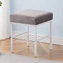 Cpintltr Multifunctional Vanity Stools Velvet Footstool Ottoman Shoe Changing Stool Makeup Stool Storage Stool Footrest Vanity Stool Small Footstool Pouf Ottoman Ottoman Stool for Makeup Room Grey