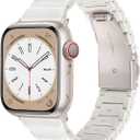 V-MORO Resin Band Compatible with Apple Watch, Women Men Fashion Strap for Apple iWatch, Lightweight Bracelet Wristband, Size: 38mm/40mm/41mm/42mm, Classic Starlight