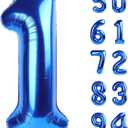 40 Inch Navy Blue 1 Balloon for First Birthday, Blue One 1st Number Balloon Birthday Decorations for Boy Man Toddler Baby, 10th 21st, Giant Number 1 Balloon