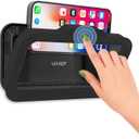 URROY Shower Phone Holder Waterproof One-Touch Open Shower Phone Case Anti-Fog & Sensitive Touchscreen Bathroom Wall Phone Mount Stand Universal Fit for iPhone & Smartphones Gift for Men Women Black