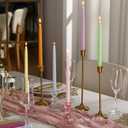 Nuanchu 25 Pcs Spring Spiral Taper Candles Set Pastel Colorful Twisted Wax Candlestick 10 Inch Unscented Dripless Long Tall Tapered Candlesticks Smokeless for Spring Dinner Wedding Party