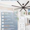 ZMISHIBO 96 Inch Industrial Ceiling Fan with Remote, 8 Aluminum Blades