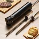 Electric Knife for Meat Slicing, Electric Bread Knife with 4 Stainless Steel Blades, Electric Cutting Knife for Meats, Poultry, Bread, Cheese & More (Black)