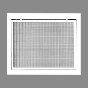 HVAC Premium 20" x 14" Cube Core Eggcrate Return Air Filter Grille for 1" Filter - Aluminum - White [Outer Dimensions: 22.5" x 16.5"]