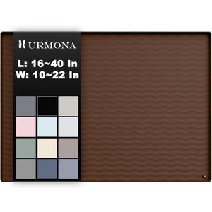 URMONA 19'' x 19'' Waterproof Silicone Under Sink Mat Cabinet and Counter Protector, Shelf Liner for Kitchen and Bathroom, Storage and Organizers, Litter Mat, Pet Cat Puppy Essentials(Brown)
