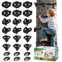 TOPNEW 18PCS Ninja Tree Climbing Holds and 6 Sturdy Ratchet Straps for Kids Tree Climbing, Large Climbing Rocks for Outdoor Ninja Warrior Obstacle Course Training