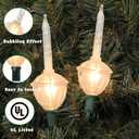 Christmas Bubble Lights Set, 11Ft Vintage Bubble Light String with 8 Clear Bubble Fluids with Silver Glitter Bulbs(1 Spare), UL Listed for Holiday Party House Christmas Celebrations Decor, Green Wire