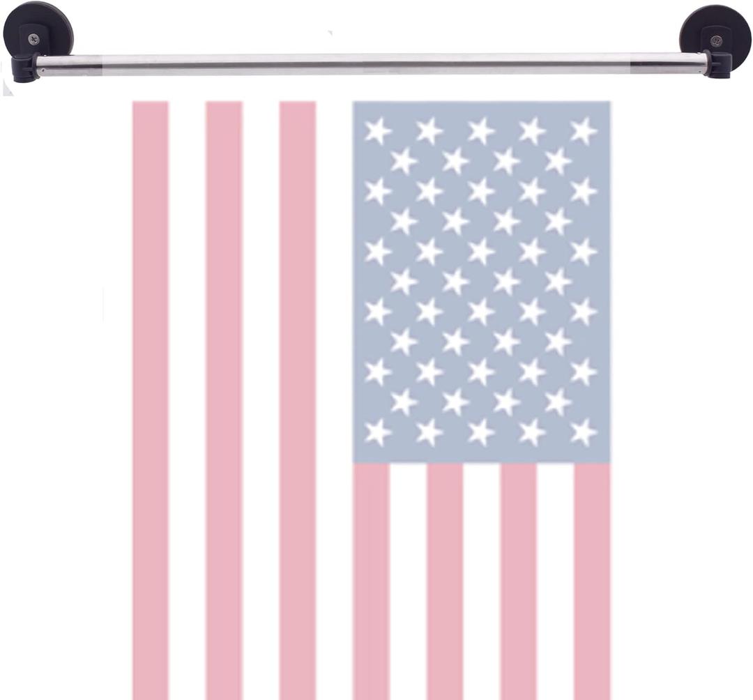 YYST Magnetic Garden Flag Hanger Adjustable Flag Holder Banner Pole On The Metal Door or Ferrous Surface, or White Board 15" to 29" (Black)