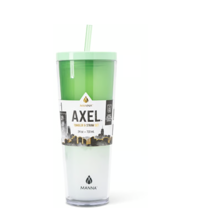 Manna Axel Plastic Tumbler & Straw Set - Green