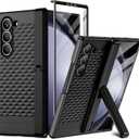 Oterkin for Samsung Galaxy Z Fold 6 Case with [Semi Auto Spring Sliding Hinge Protection][Foldable Invisible Stand][Built-in Front Screen Protector] Military Full Body Rugged Fold 6 Case (Black)