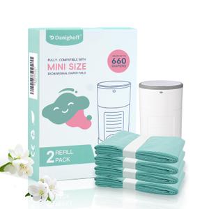 Diaper Pail Refills Compatible with DEKOR MINI, 30% Extra Thick, Leak-Proof, Durable, Holds Up to 660 Diapers, Easy to Use for Babys Diaper Disposal