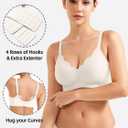 YEOREO Ease Womens Wireless Bras Push Up Full Coverage Bra No Underwire Seamless Comfortable Scalloped Supportive Bralette (White, XL)