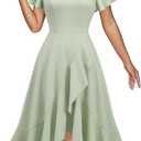 DRESSTELLS Women's Cocktail Dresses, Formal Wedding Guest High Low Graduation Party Evening Prom Dress 2025 (Large, Lightgreen)